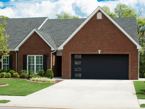 Modern Black Garage Door with Windows